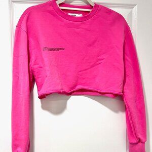 Pangaia Hot Pink Cropped Sweatshirt Size XS